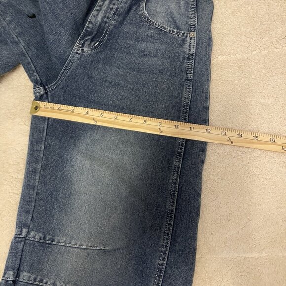 Barrel Leg Jeans PANTS  Womens Size S 29"W 24.5"L‎ Blue Cotton Blend SEAM DETAIL - Picture 6 of 16